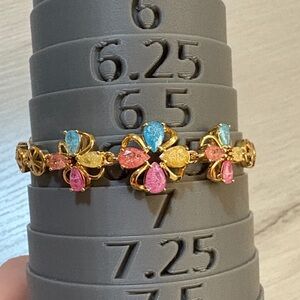 Gold plated Elegant Gold Plated and Multicolor Gemstone Bracelet